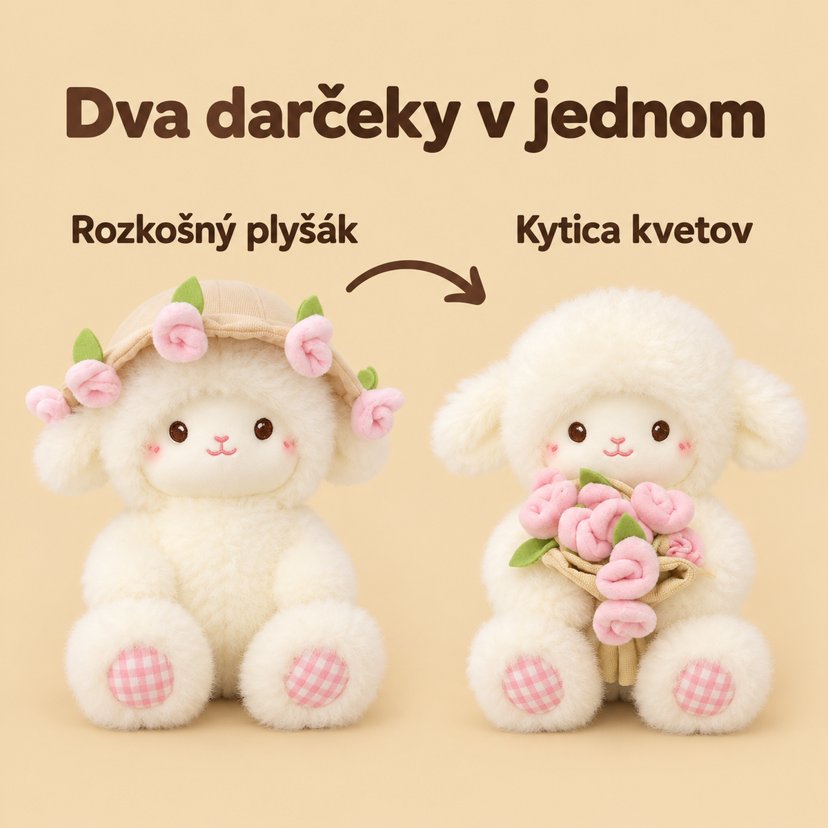 Jehňátko s květinami – FluffyCuddle