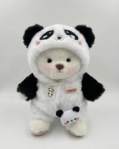 Ručně vyráběný prémiový medvídek s vyměnitelnými oblečky – FluffyCuddle
