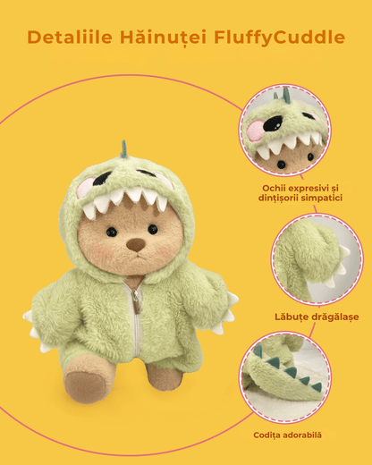 Ručně vyráběný prémiový medvídek s vyměnitelnými oblečky – FluffyCuddle