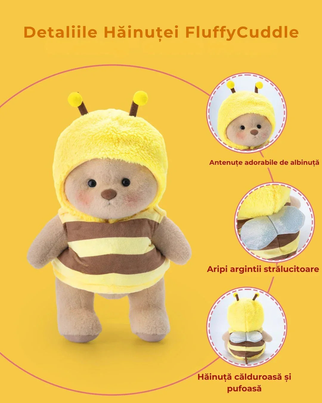 Ručně vyráběný prémiový medvídek s vyměnitelnými oblečky – FluffyCuddle