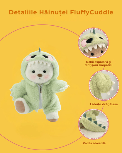Ručně vyráběný prémiový medvídek s vyměnitelnými oblečky – FluffyCuddle