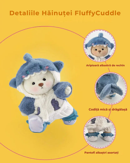 Ručně vyráběný prémiový medvídek s vyměnitelnými oblečky – FluffyCuddle