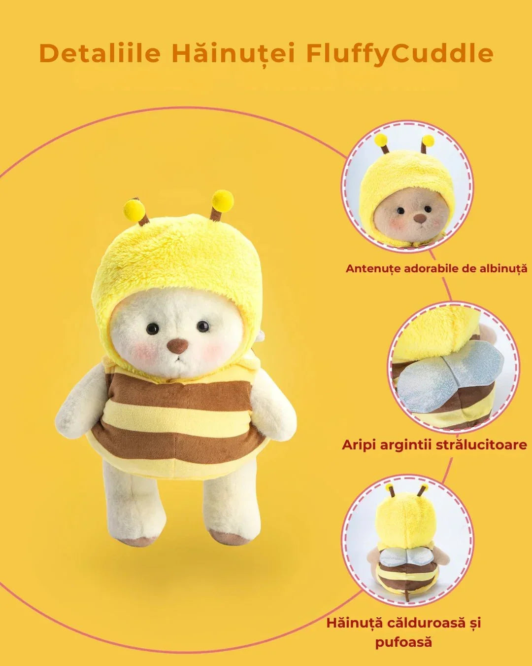 Ručně vyráběný prémiový medvídek s vyměnitelnými oblečky – FluffyCuddle