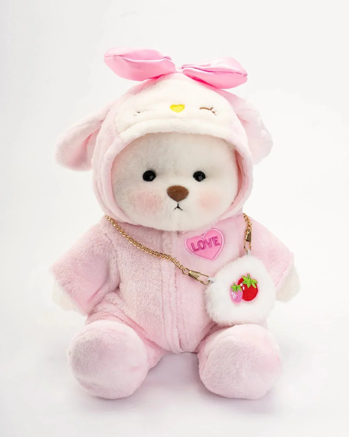 Ručně vyráběný prémiový medvídek s vyměnitelnými oblečky – FluffyCuddle