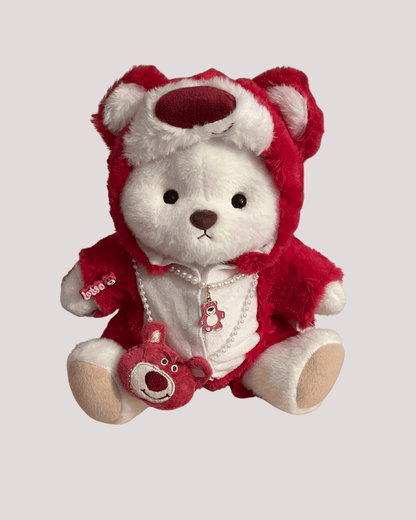 Ručně vyráběný prémiový medvídek s vyměnitelnými oblečky – FluffyCuddle
