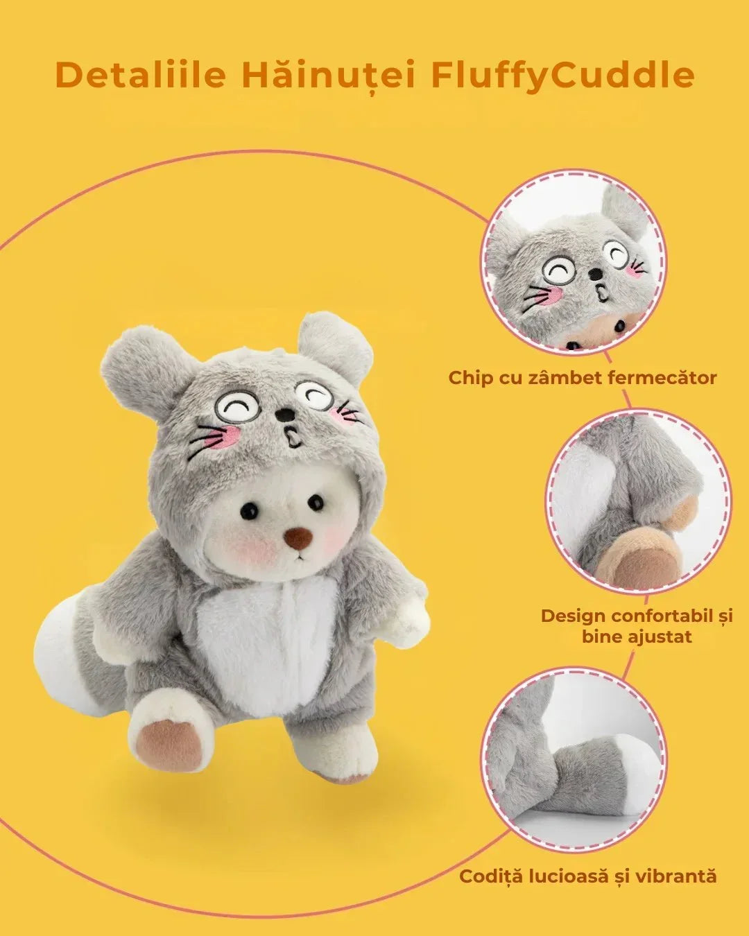 Ručně vyráběný prémiový medvídek s vyměnitelnými oblečky – FluffyCuddle