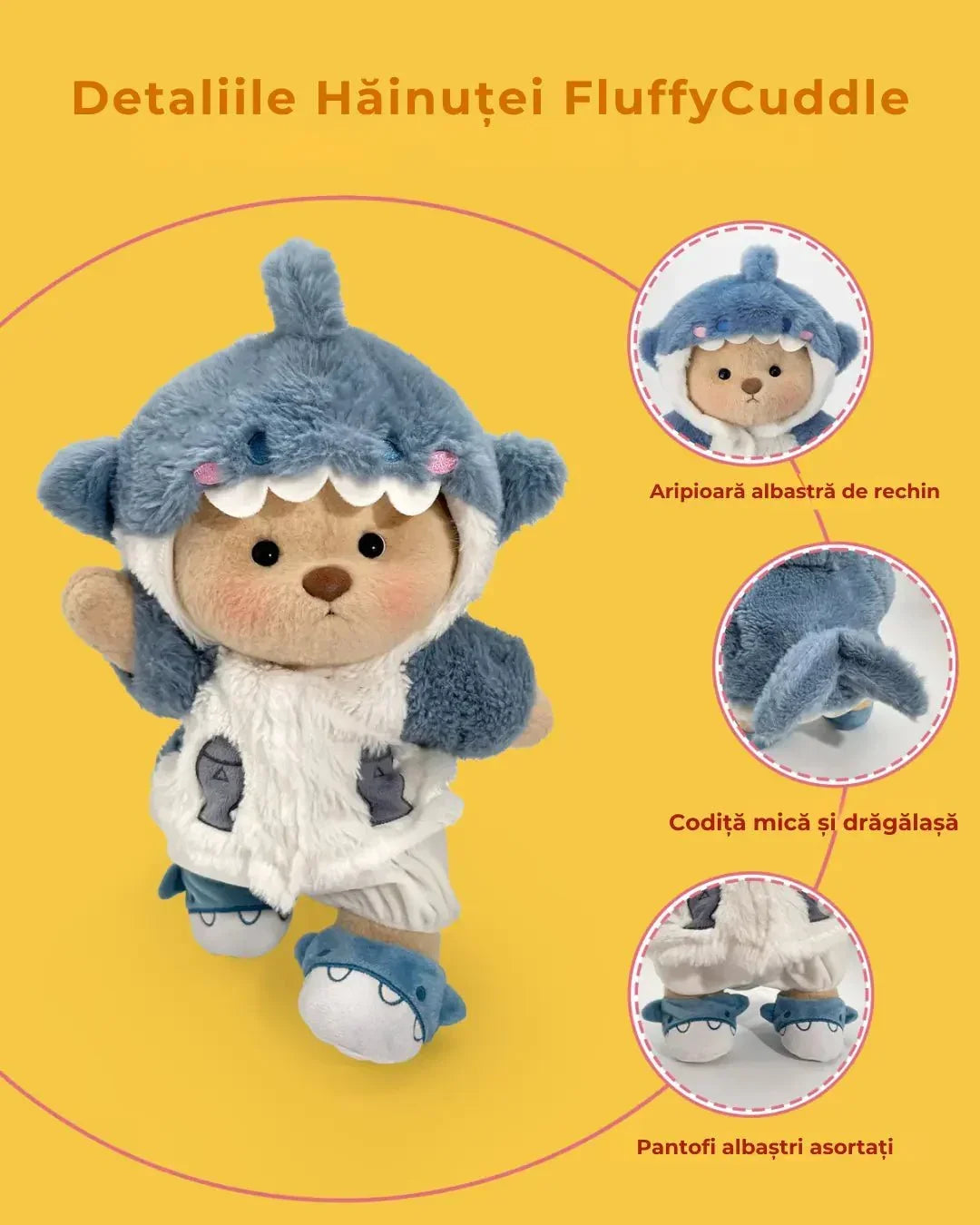 Ručně vyráběný prémiový medvídek s vyměnitelnými oblečky – FluffyCuddle