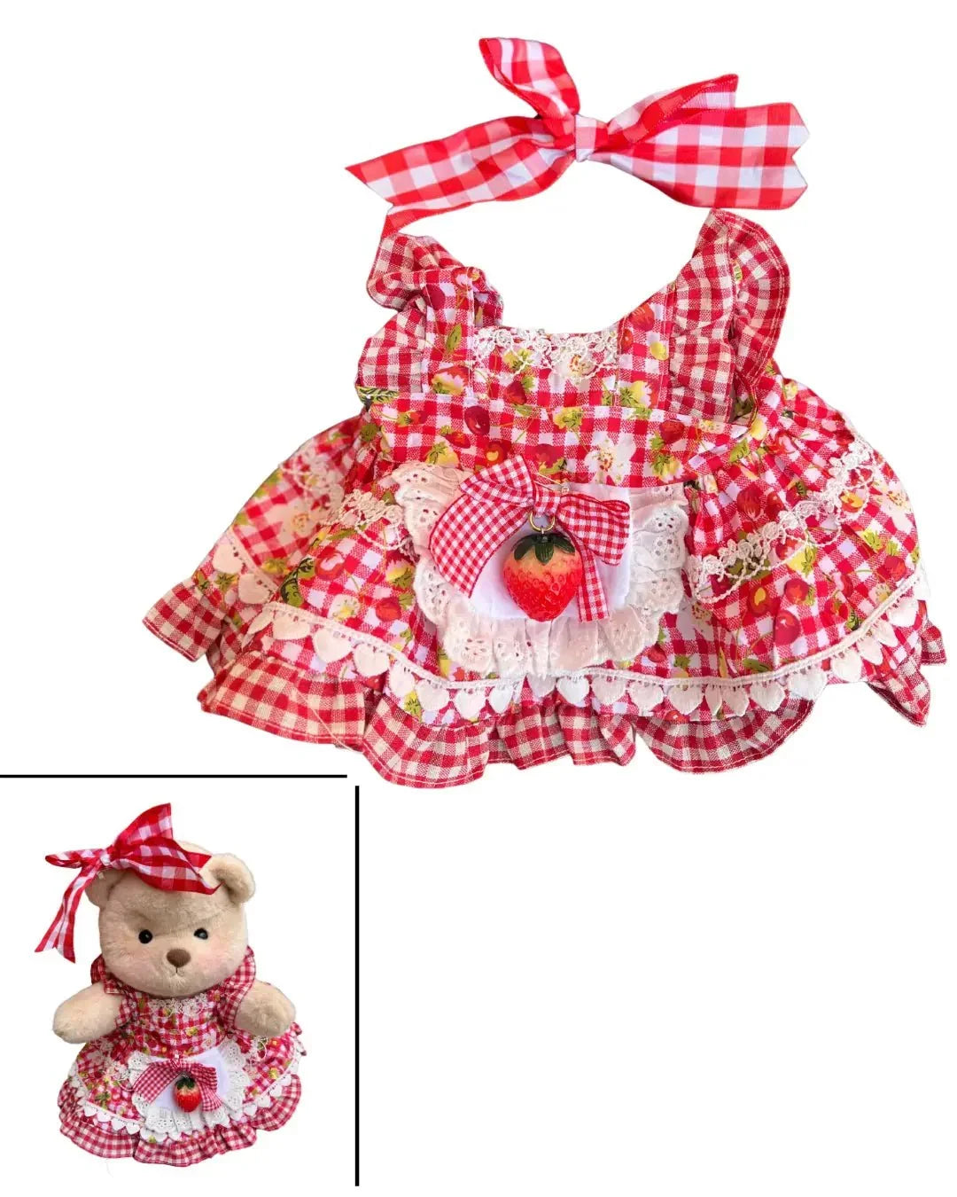 Ručně vyráběný prémiový medvídek s vyměnitelnými oblečky – FluffyCuddle