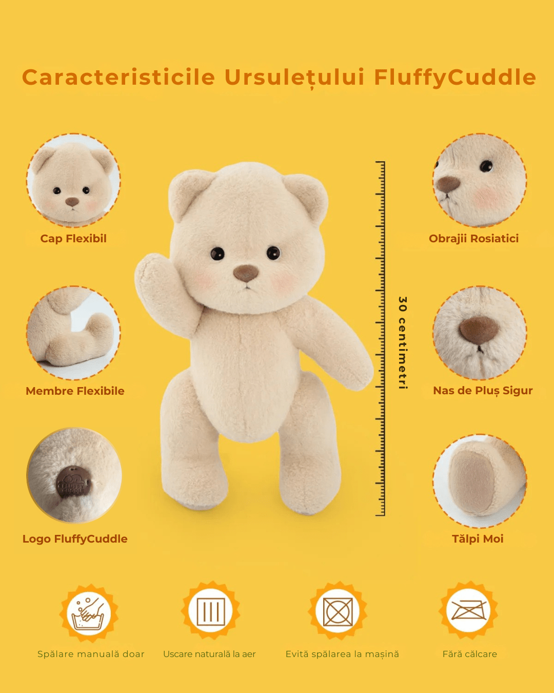 Ručně vyráběný prémiový medvídek s vyměnitelnými oblečky – FluffyCuddle