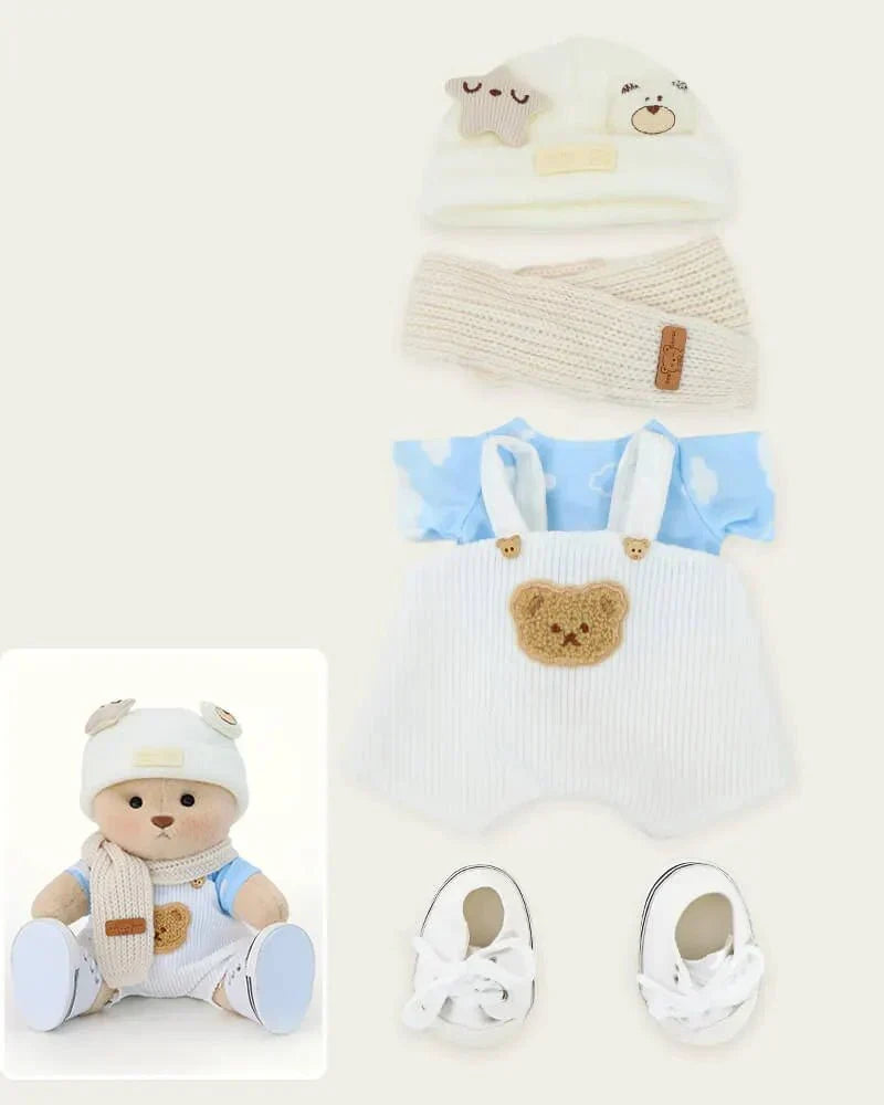 Ručně vyráběný prémiový medvídek s vyměnitelnými oblečky – FluffyCuddle