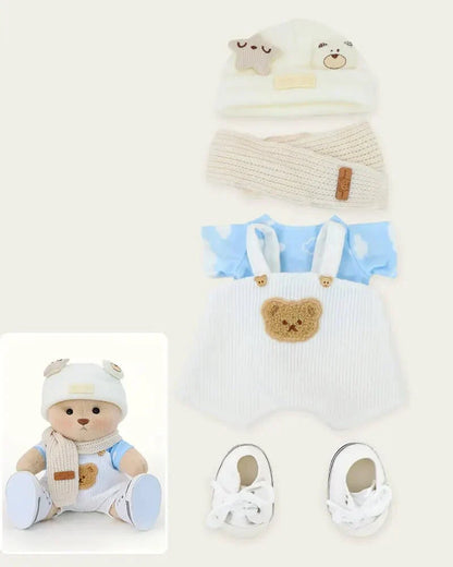 Ručně vyráběný prémiový medvídek s vyměnitelnými oblečky – FluffyCuddle